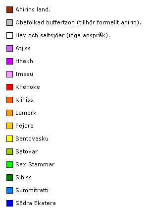 Teckenförklaring till Ahiras politiska indelning